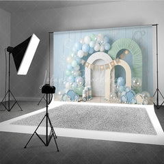 Lofaris Light Blue Pastel Balloons and Bubble Theme Photography Backdrop Arch Props Baby Shower First Birthday Decor