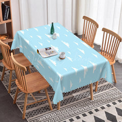 Lofaris Light Blue Sky White Clouds Rectangle Tablecloth
