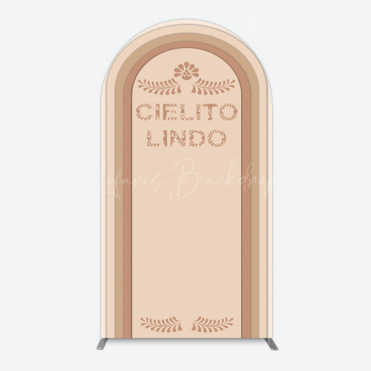 Lofaris Light Brown Leaf Cielito Lindo Birthday Arch Backdrop
