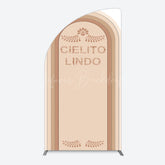 Lofaris Light Brown Leaf Cielito Lindo Birthday Half Moon Arch Backdrop