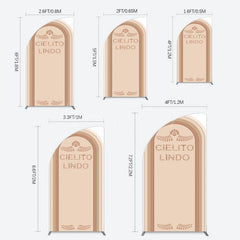 Lofaris Light Brown Leaf Cielito Lindo Birthday Half Moon Arch Backdrop