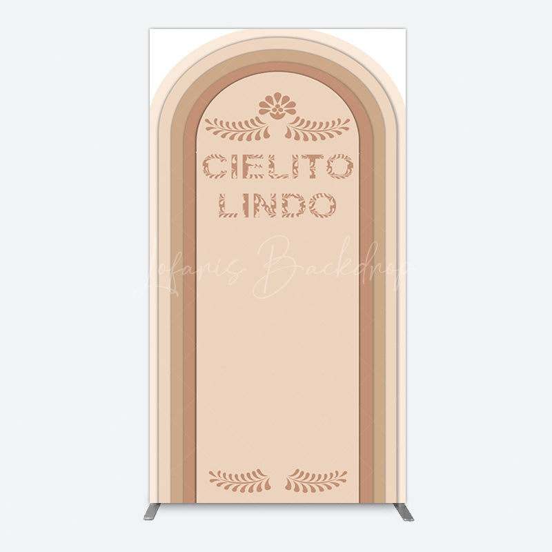 Lofaris Light Brown Leaf Cielito Lindo Birthday Rectangle Backdrop