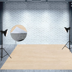 Lofaris Light Brown Wooden Pattern Fabric Floor Backdrop