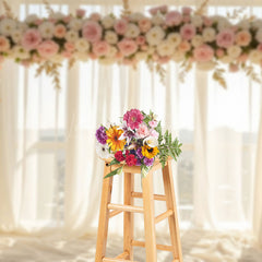Lofaris Light Floral Pink Arch Window Sweet Wedding Backdrop