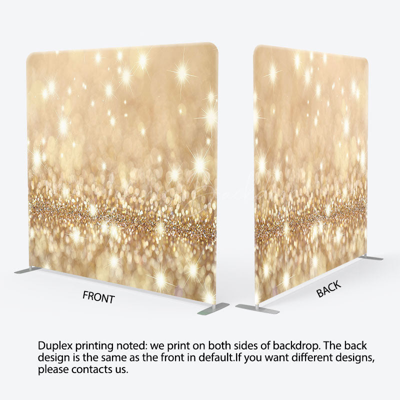 Lofaris Light Gold Glitter Bokeh Aquare Tension Backdrop