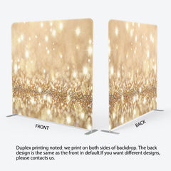 Lofaris Light Gold Glitter Bokeh Aquare Tension Backdrop