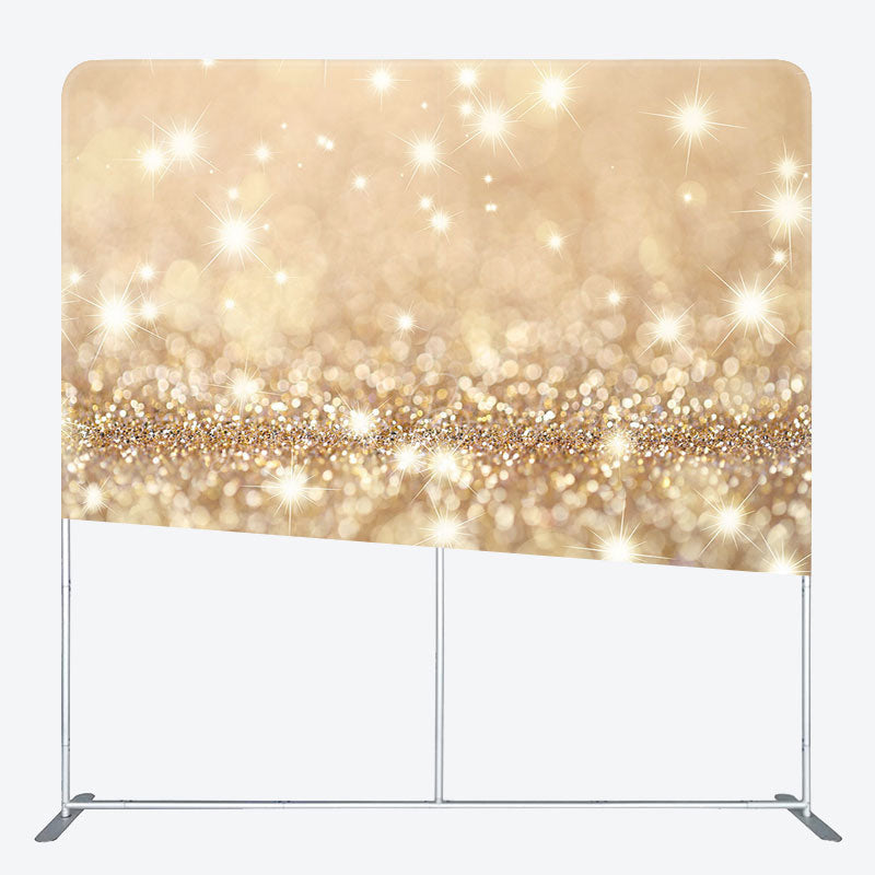 Lofaris Light Gold Glitter Bokeh Aquare Tension Backdrop