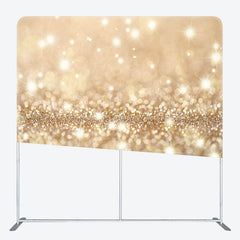 Lofaris Light Gold Glitter Bokeh Aquare Tension Backdrop
