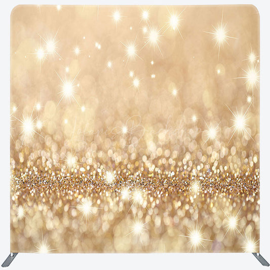 Lofaris Light Gold Glitter Bokeh Aquare Tension Backdrop