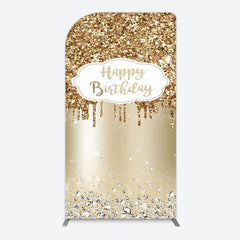 Lofaris Light Gold Glitter Diamonds Birthday Arch Backdrop