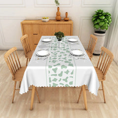 Lofaris Light Green Abstract Animal Print Rectangle Tablecloth Minimalist Spot Pattern Kitchen Dining Table Cover for Home