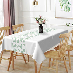 Lofaris Light Green Abstract Animal Print Rectangle Tablecloth Minimalist Spot Pattern Kitchen Dining Table Cover for Home