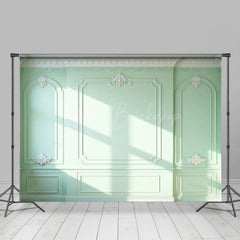 Lofaris Light Green Vintage Wall Floral Room Set Backdrop
