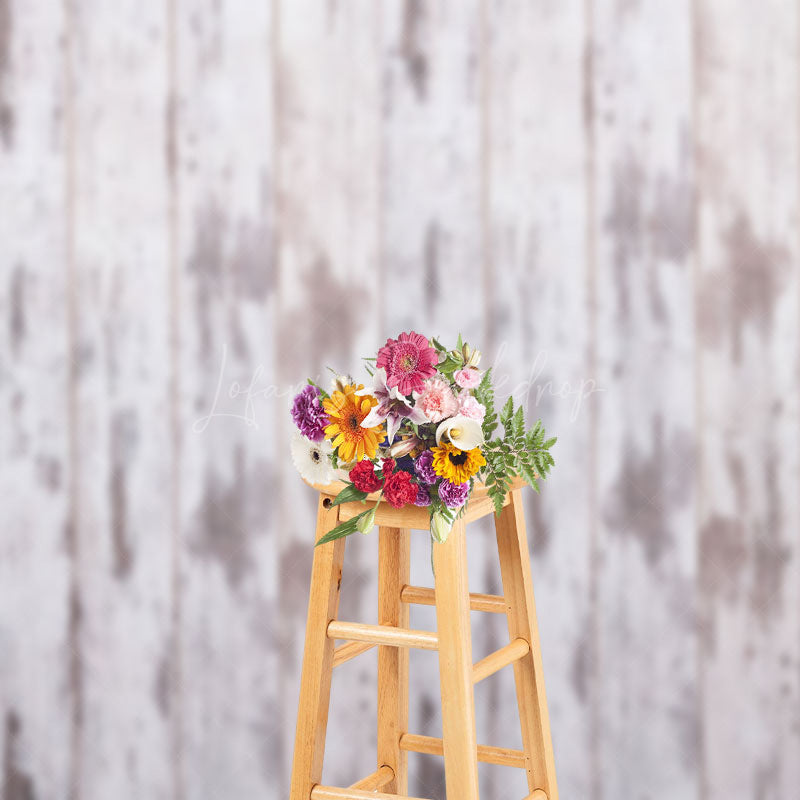 Lofaris Light Grey Beige Wooden Stripe Abstract Backdrop