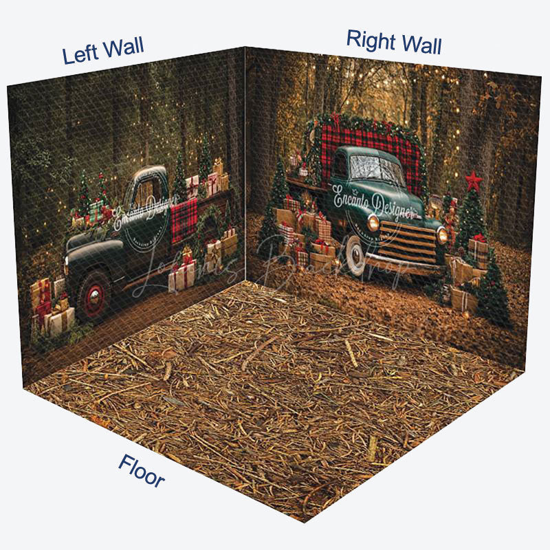 Lofaris Light Hayfield Christmas Car Gifts Room Set Backdrop