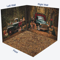 Lofaris Light Hayfield Christmas Car Gifts Room Set Backdrop