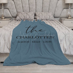 Lofaris Light Navy Personalized Family Names Font Blanket