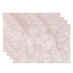 Lofaris Light Pink and White Marble Placemats Set of 4 Elegant Stone Texture for Modern Glam Dining