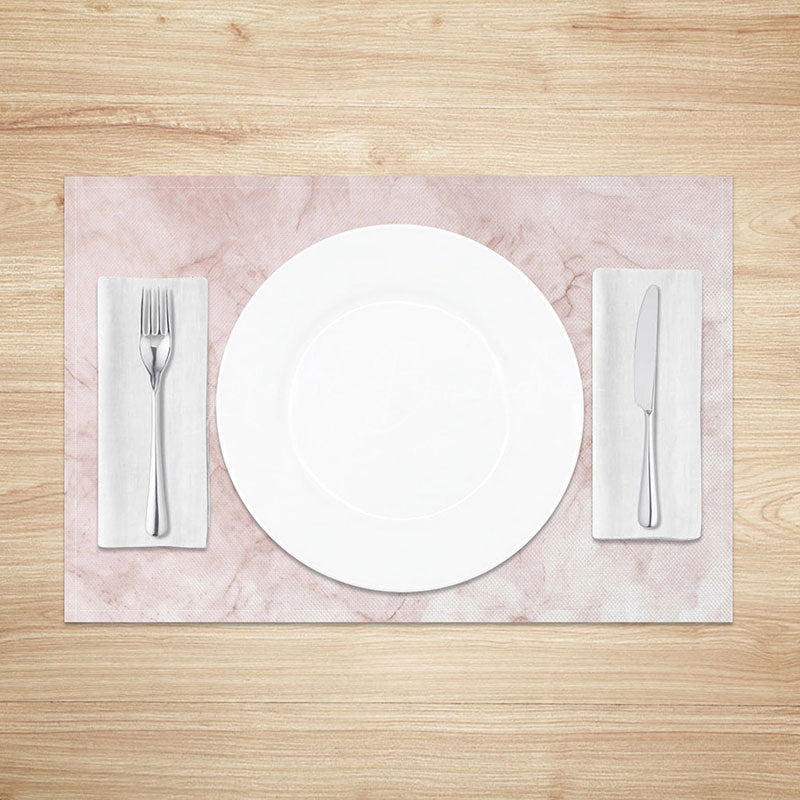 Lofaris Light Pink and White Marble Placemats Set of 4 Elegant Stone Texture for Modern Glam Dining