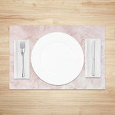 Lofaris Light Pink and White Marble Placemats Set of 4 Elegant Stone Texture for Modern Glam Dining