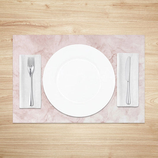 Lofaris Light Pink and White Marble Placemats Set of 4 Elegant Stone Texture for Modern Glam Dining