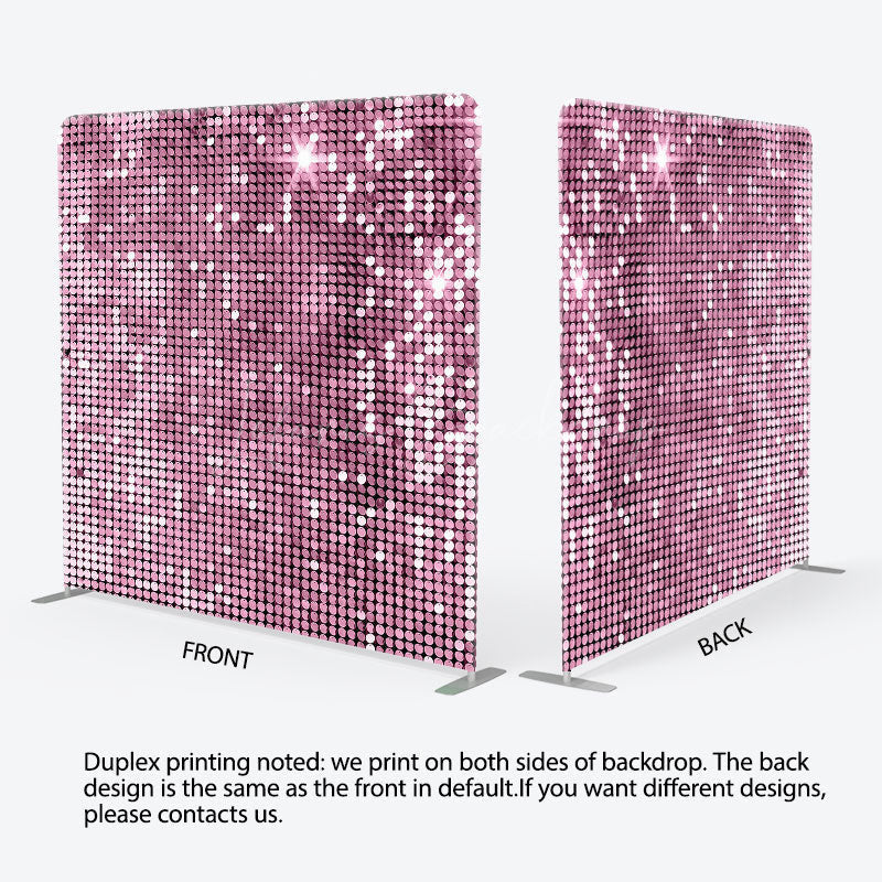 Lofaris Light Pink Sequins Glitter Party Pillow Case Backdrop