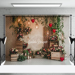 Lofaris Light Plant Floral Romantic Valentines Day Backdrop
