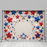 Lofaris Light Red Blue White Stars Independence Day Backdrop