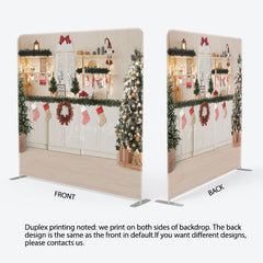 Lofaris Light Tree Christmas Kitchen Tension Fabric Backdrop