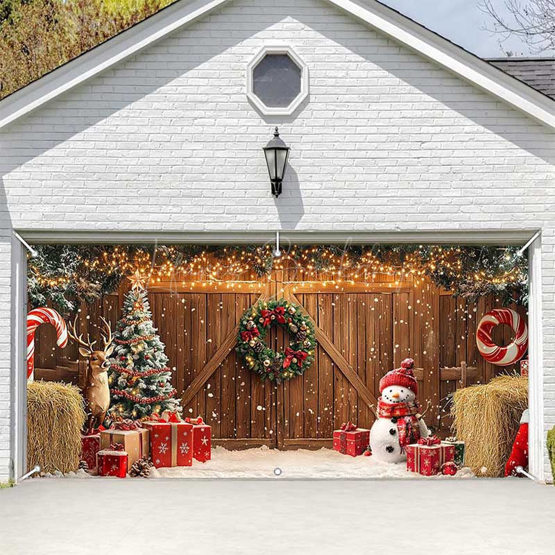 Lofaris Lighted Barn Door Christmas Vibe Garage Banner