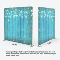 Lofaris Lighted Blue Wooden Dance Party Pillow Case Backdrop