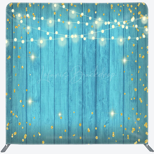 Lofaris Lighted Blue Wooden Dance Party Pillow Case Backdrop