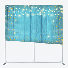 Lofaris Lighted Blue Wooden Dance Party Pillow Case Backdrop