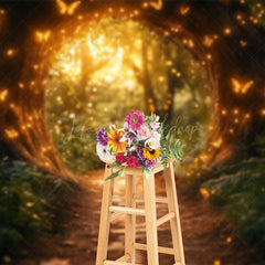 Lofaris Lighted Butterfly Arch Forest Scene Photo Backdrop