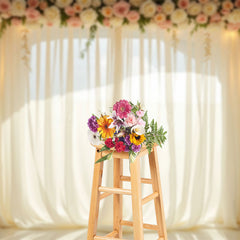 Lofaris Lighted Classy Floral Tulle Romantic Wedding Backdrop