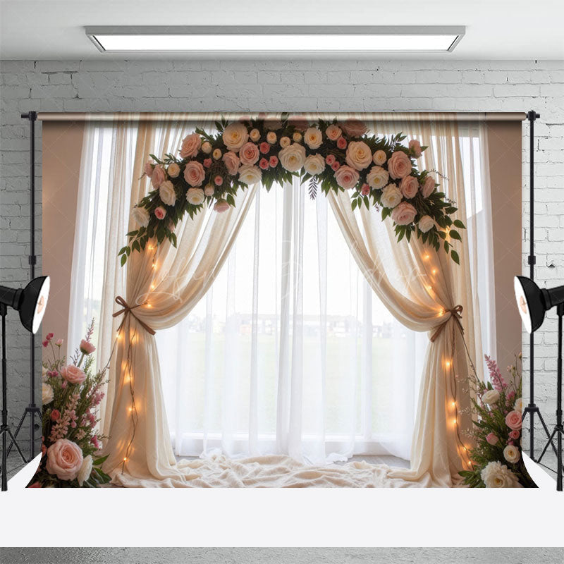 Lofaris Lighted Fairy Tulle Arch Romantic Wedding Backdrop
