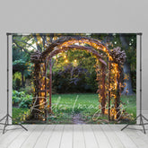 Lofaris Lighted Floral Arch Grassland Summer Photo Backdrop