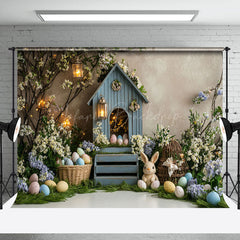 Lofaris Lighted Floral Vine Cabin Eggs Bunny Easter Backdrop