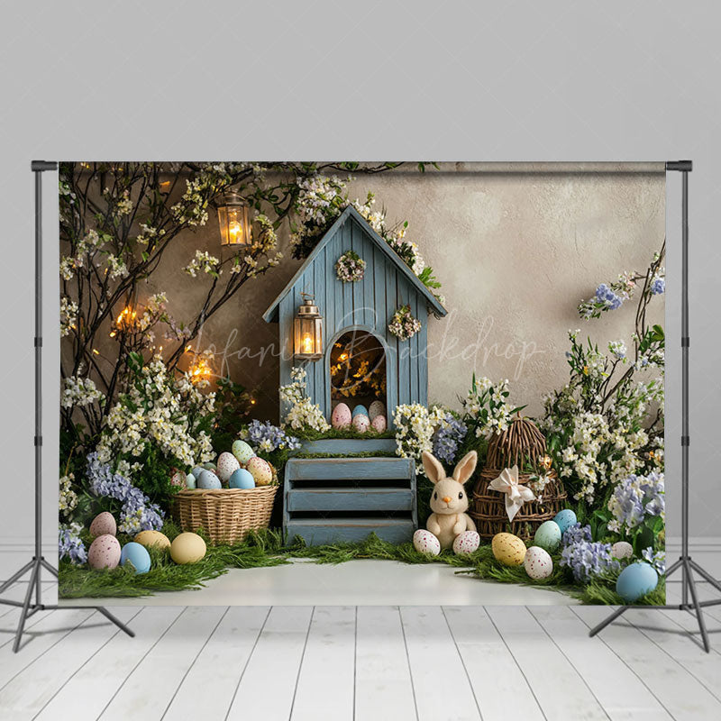 Lofaris Lighted Floral Vine Cabin Eggs Bunny Easter Backdrop