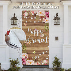 Lofaris Lighted Floral Wooden Happy Retirement Door Cover