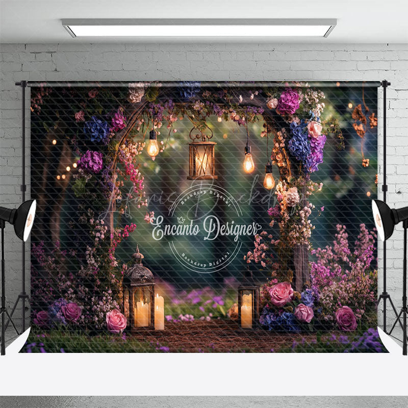 Lofaris Lighted Forest Floral Arch Wedding Photo Backdrop