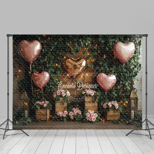 Lofaris Lighted Greenery Balloons Floral Romantic Backdrop