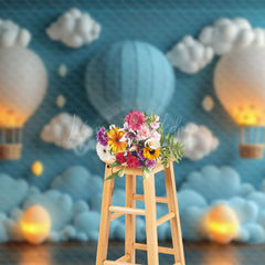 Lofaris Lighted Hot Air Balloon Cloud Cake Smash Backdrop