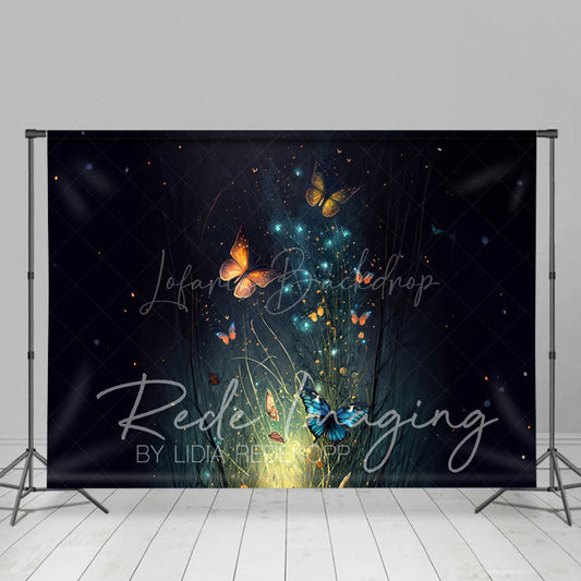 Lofaris Lighted Mystical Butterflies Fine Art Photo Backdrop