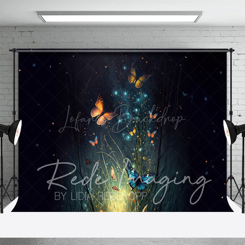 Lofaris Lighted Mystical Butterflies Fine Art Photo Backdrop