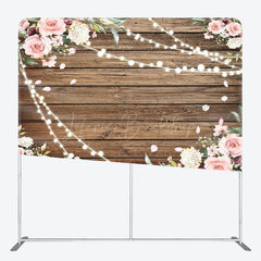 Lofaris Lighted Pink Rose Wooden Wedding Pillow Case Backdrop