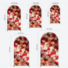 Lofaris Lighted Romantic Colorful Rose Birthday Arch Backdrop