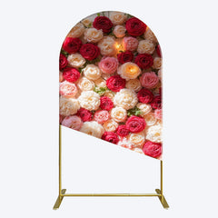 Lofaris Lighted Romantic Colorful Rose Birthday Arch Backdrop