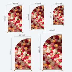 Lofaris Lighted Romantic Colorful Rose Birthday Half Moon Arch Backdrop