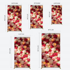 Lofaris Lighted Romantic Colorful Rose Birthday Rectangle Backdrop